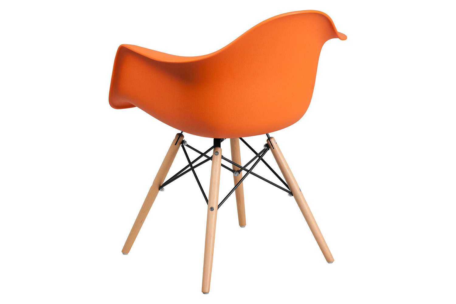 BLNK Alonza Series Plastic Chair with Wooden Legs - Orange