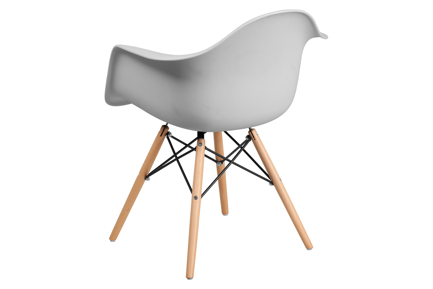 BLNK Alonza Series Plastic Chair with Wooden Legs - White