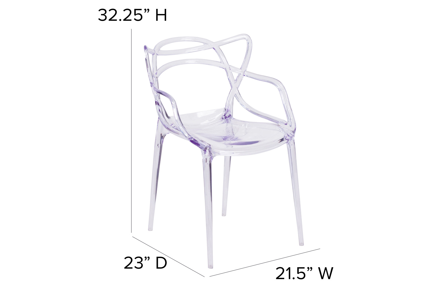 BLNK - Nesting Series Transparent Stacking Side Chair