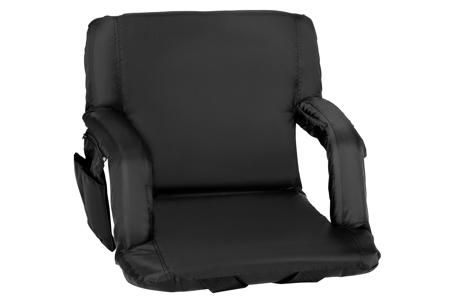 BLNK Malta Portable Lightweight Reclining Stadium Chair with Armrests, Padded Back and Seat - Black