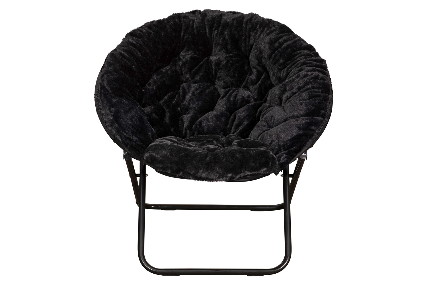 BLNK™ Gwen Faux Fur Oversize Portable Folding Saucer Moon Chair - Black