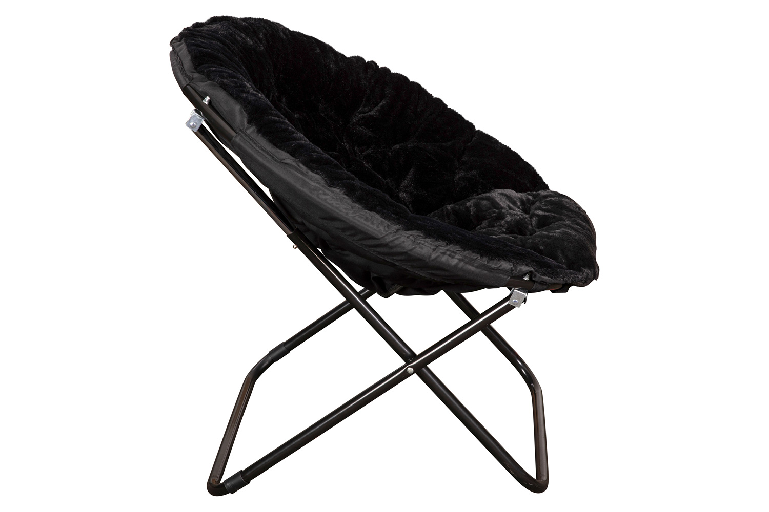 BLNK™ Gwen Faux Fur Oversize Portable Folding Saucer Moon Chair - Black