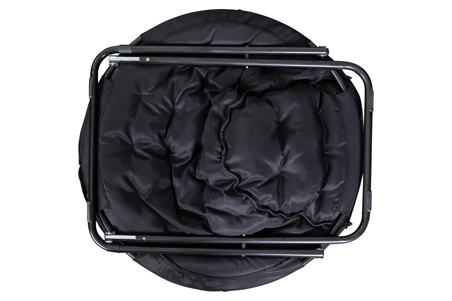 BLNK Gwen Faux Fur Oversize Portable Folding Saucer Moon Chair - Black