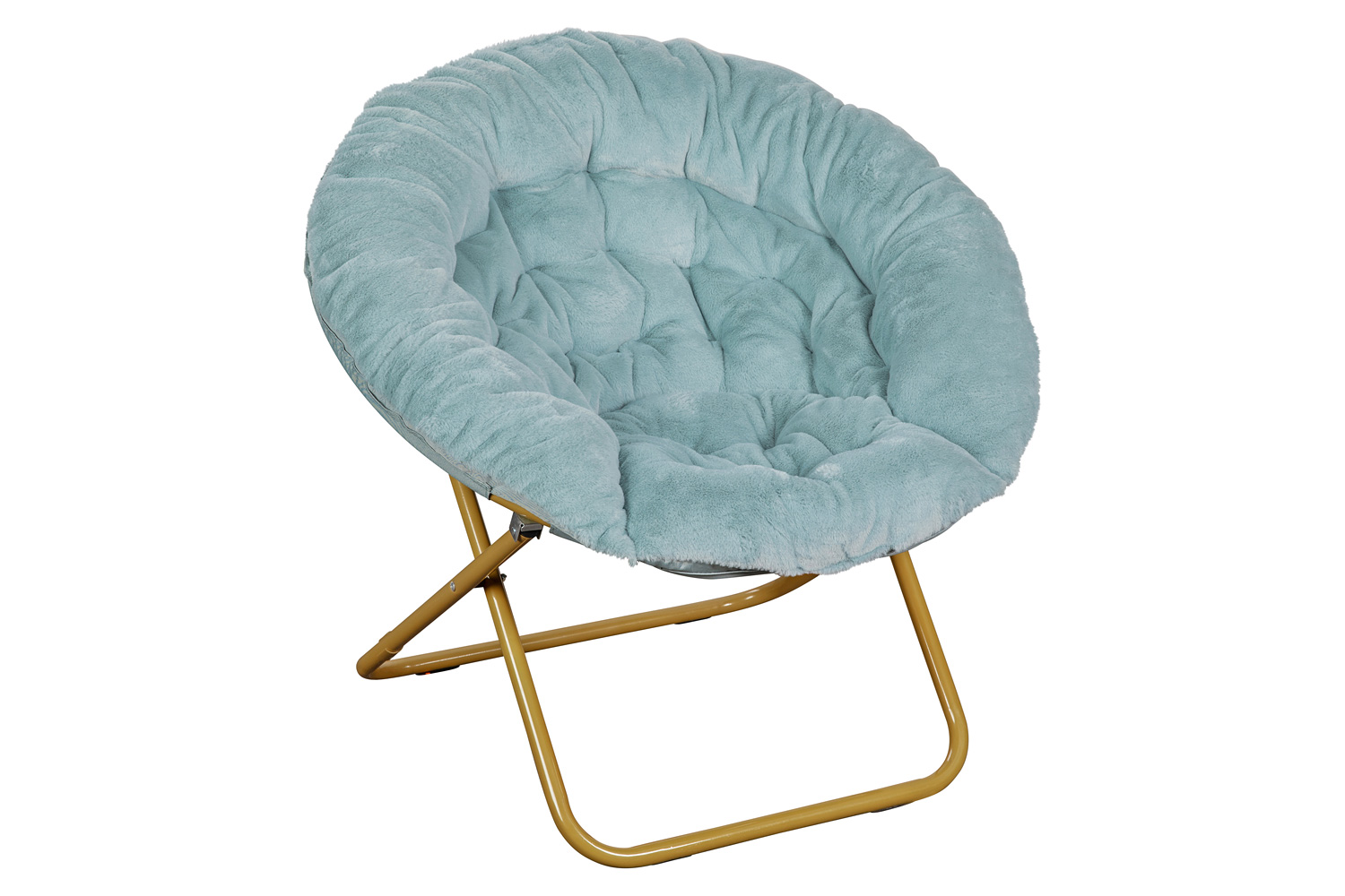 BLNK™ Gwen Faux Fur Oversize Portable Folding Saucer Moon Chair - Dusty Aqua