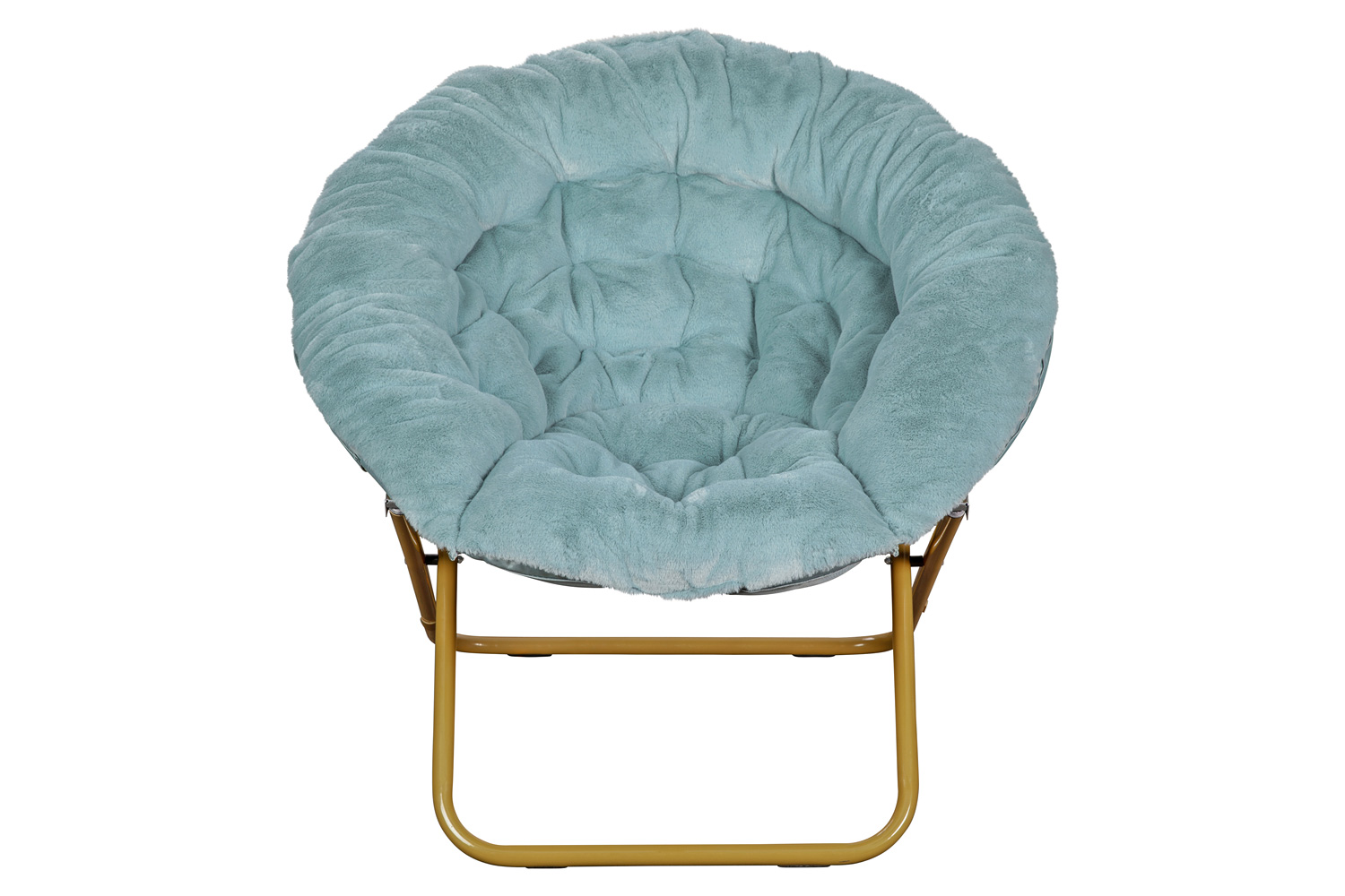 BLNK™ Gwen Faux Fur Oversize Portable Folding Saucer Moon Chair - Dusty Aqua