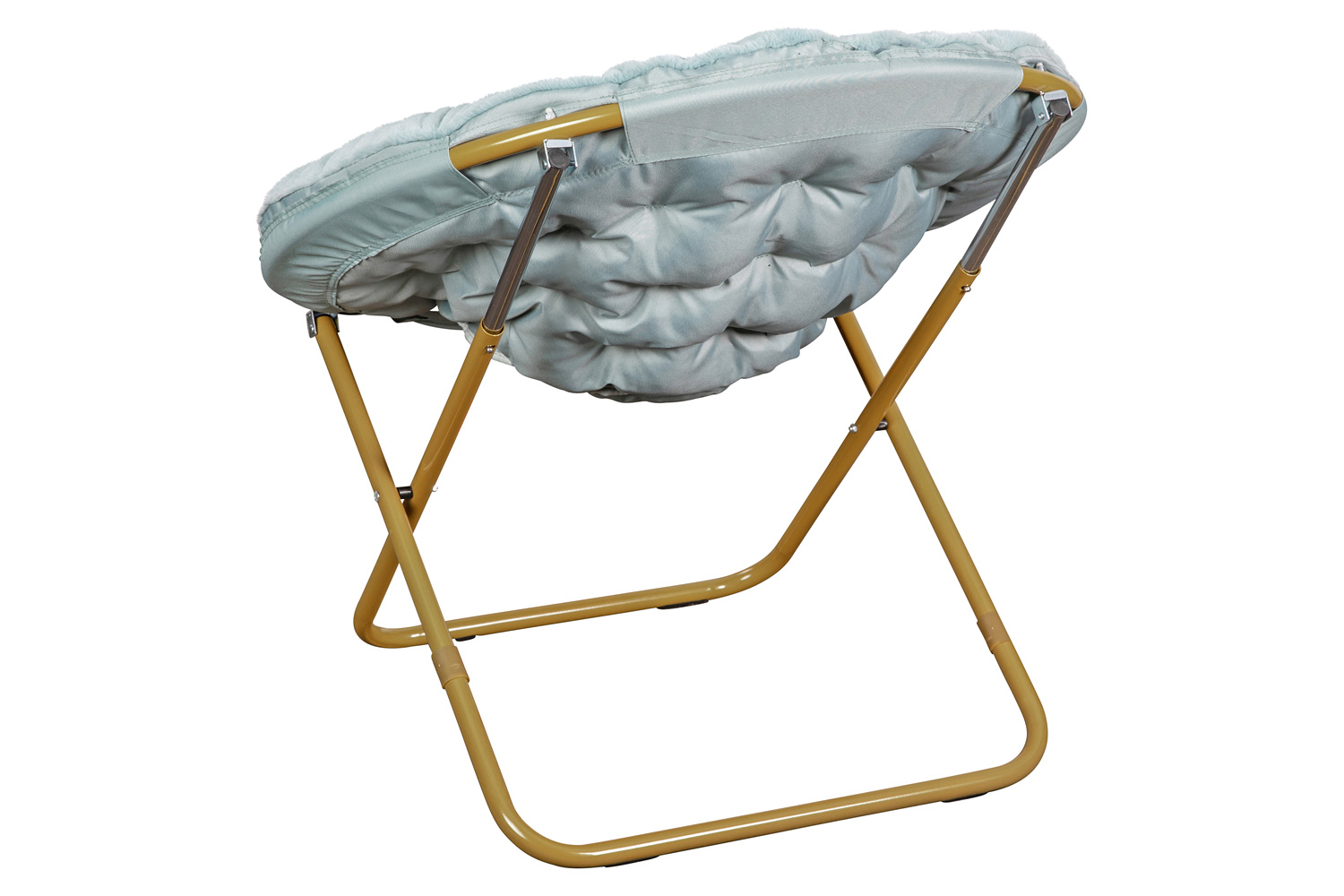 BLNK™ Gwen Faux Fur Oversize Portable Folding Saucer Moon Chair - Dusty Aqua