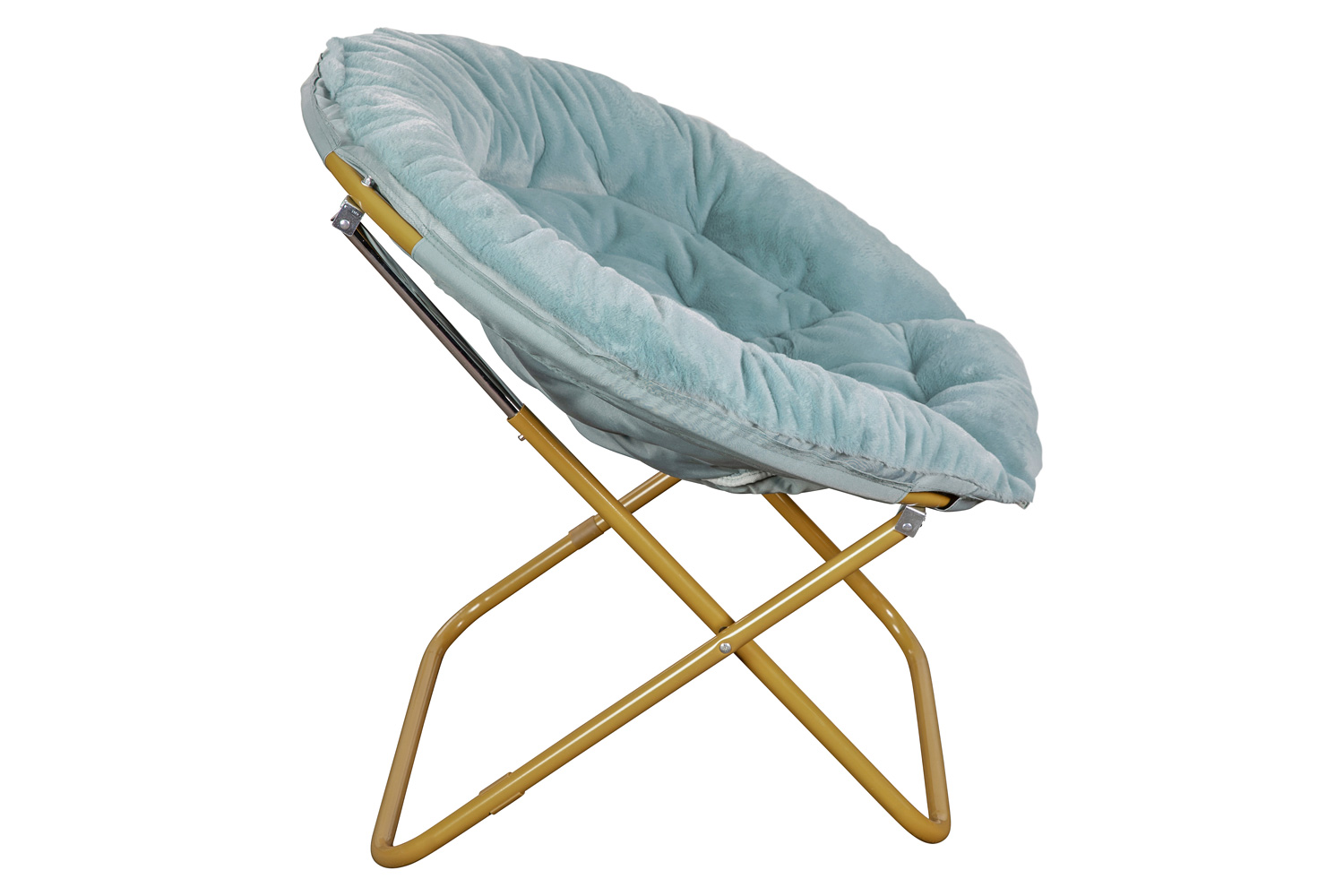 BLNK™ Gwen Faux Fur Oversize Portable Folding Saucer Moon Chair - Dusty Aqua