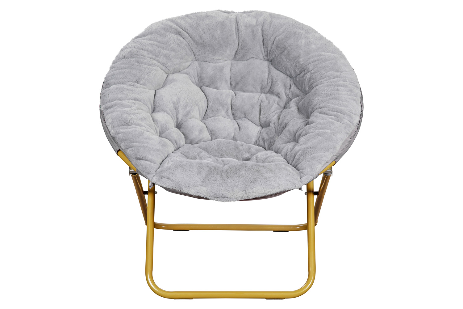 BLNK Gwen Faux Fur Oversize Portable Folding Saucer Moon Chair - Gray