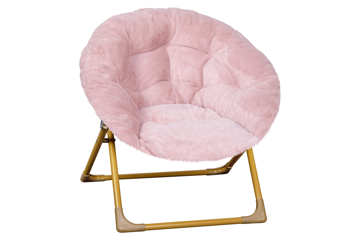 BLNK™ Gwen Faux Fur Mini Folding Saucer Moon Chair - Blush