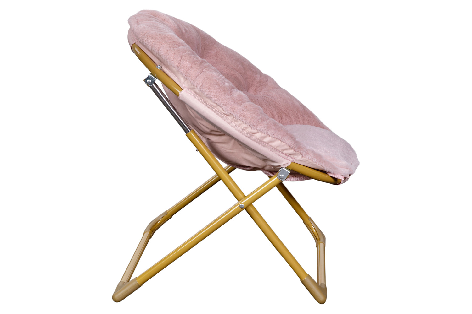 BLNK™ Gwen Faux Fur Mini Folding Saucer Moon Chair - Blush