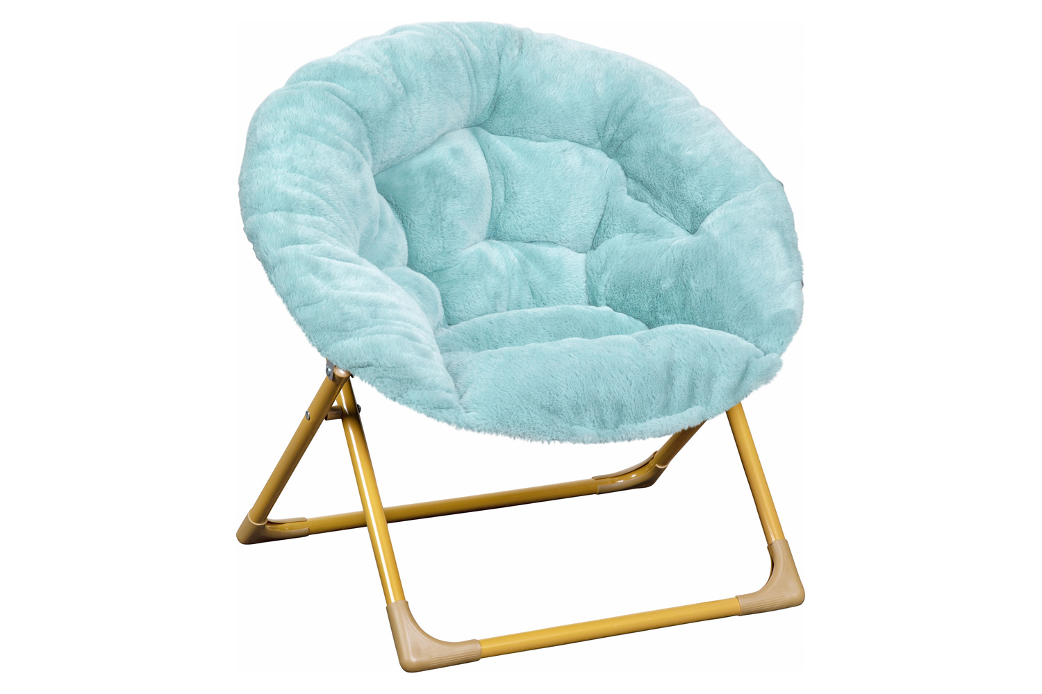 BLNK™ Gwen Faux Fur Mini Folding Saucer Moon Chair - Dusty Aqua