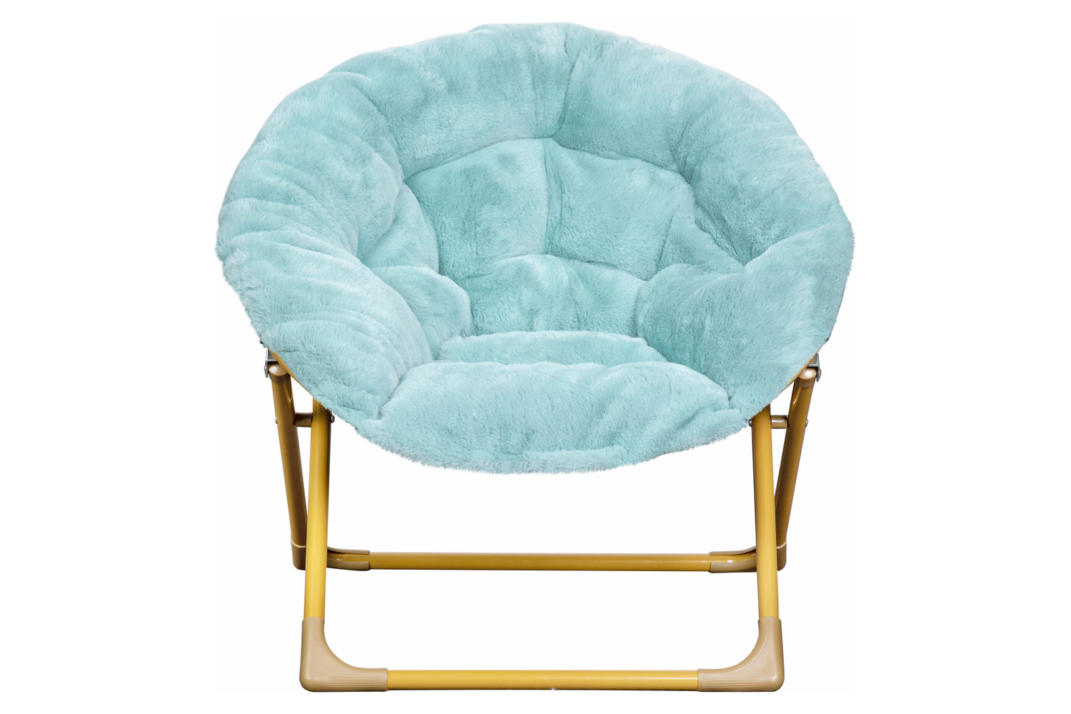 BLNK™ Gwen Faux Fur Mini Folding Saucer Moon Chair - Dusty Aqua