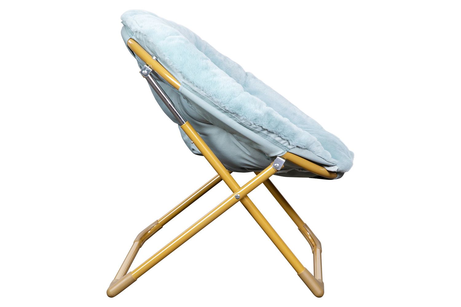 BLNK™ Gwen Faux Fur Mini Folding Saucer Moon Chair - Dusty Aqua