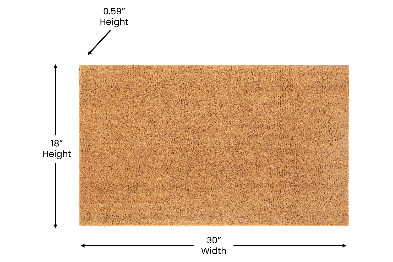 BLNK Harbold Coir Indoor-Outdoor Solid Doormat with Non-Slip Backing - Natural