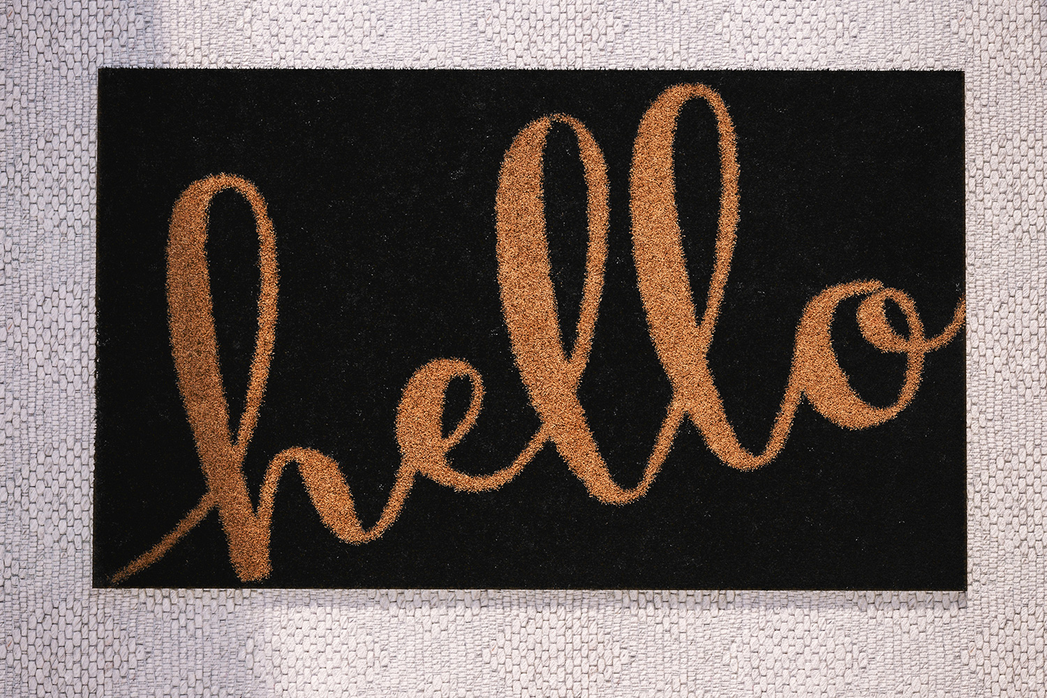 BLNK Harbold Coir Indoor-Outdoor Doormat with Hello Message and Non-Slip Backing