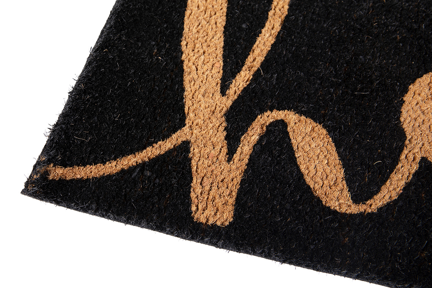 BLNK Harbold Coir Indoor-Outdoor Doormat with Hello Message and Non-Slip Backing - Black