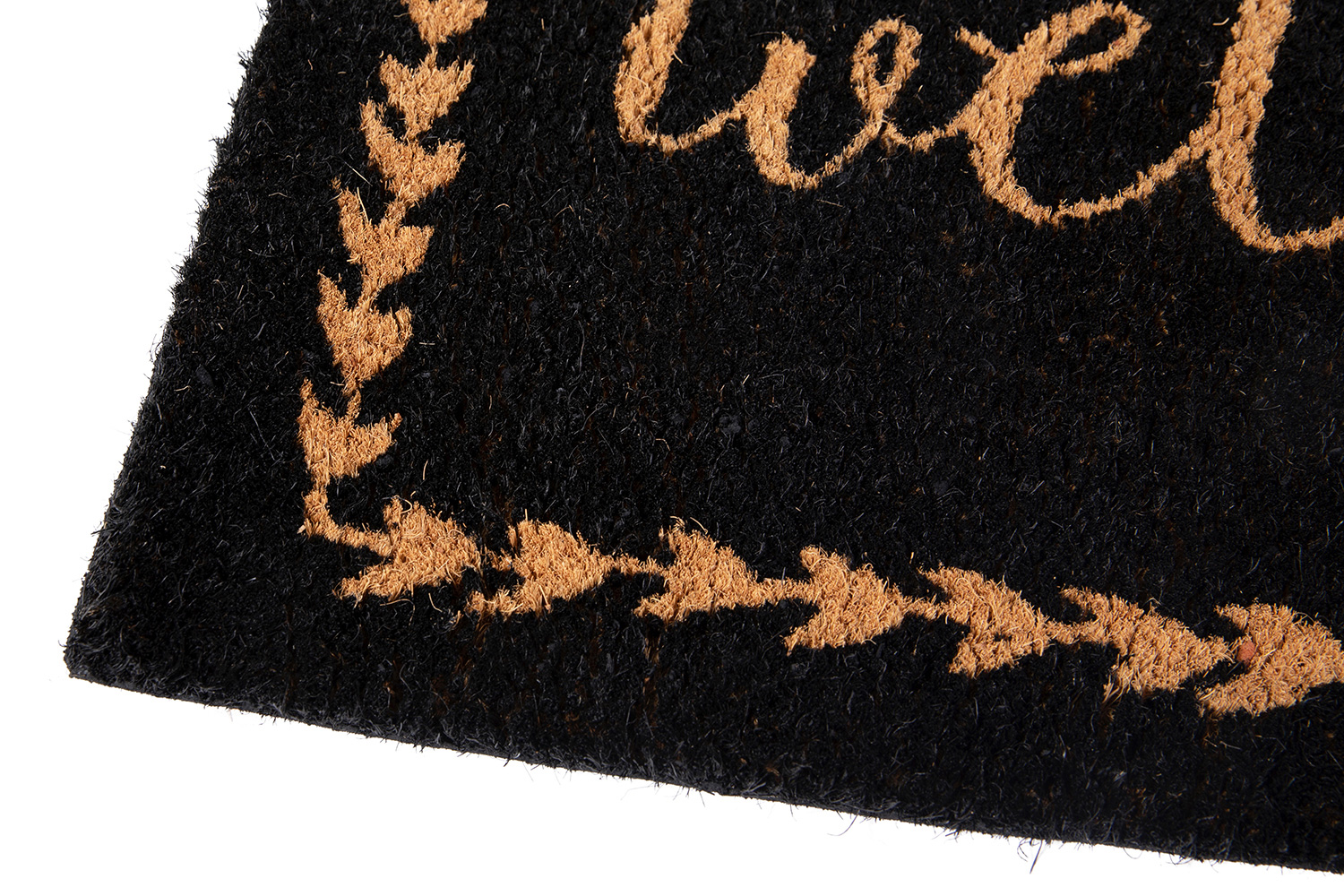 BLNK Harbold Coir Indoor-Outdoor Doormat with Welcome Message and Non-Slip Backing - Black