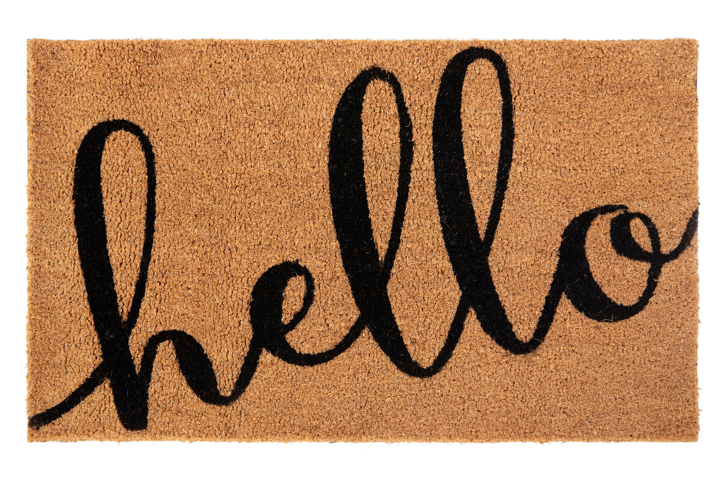 BLNK Harbold Coir Indoor-Outdoor Doormat with Hello Message and Non-Slip Backing - Natural