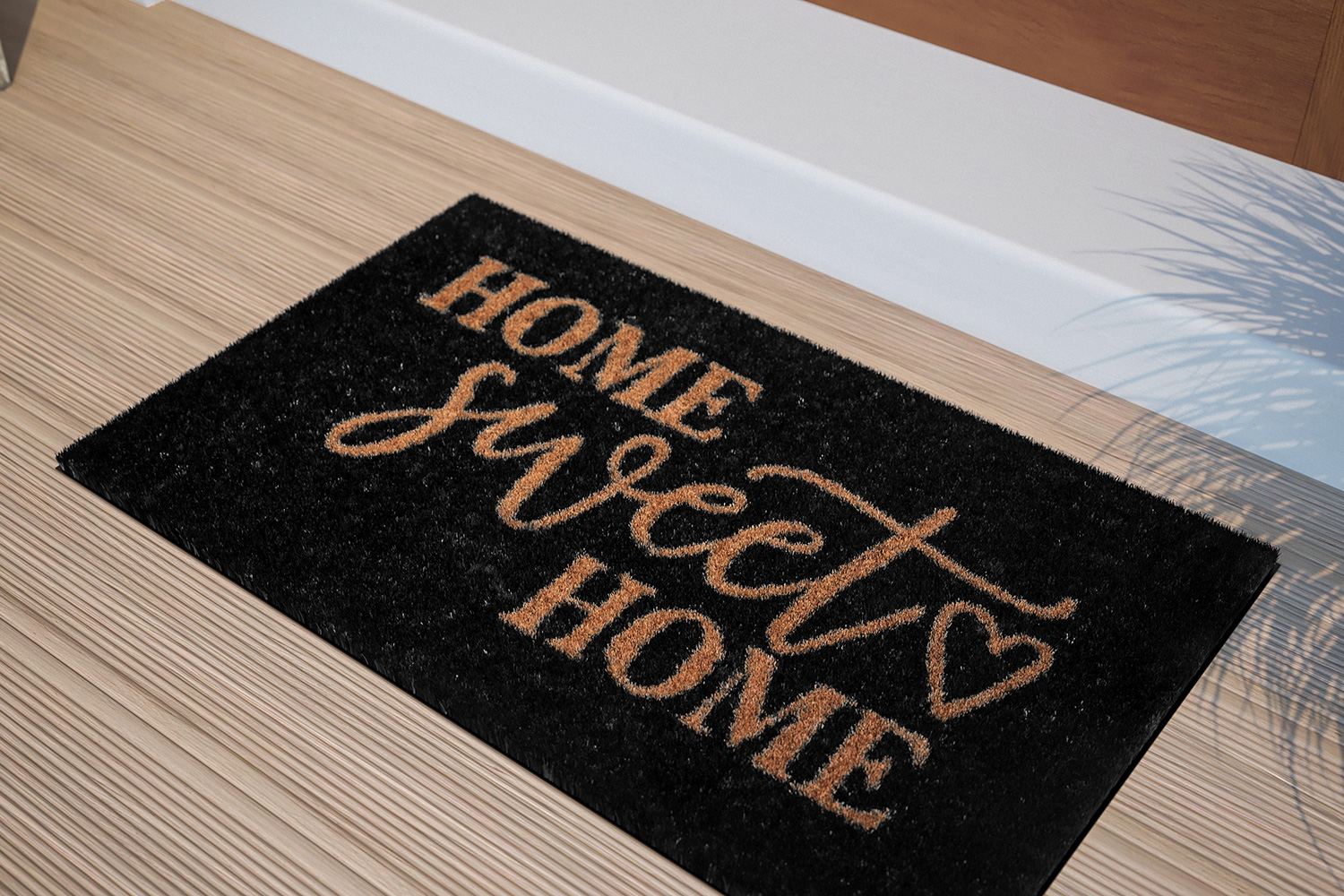 BLNK Harbold Coir Indoor-Outdoor Doormat with Home Sweet Home Message and Non-Slip Backing