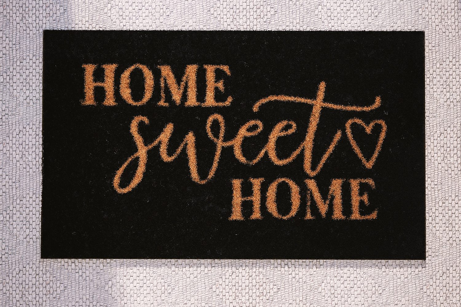 BLNK Harbold Coir Indoor-Outdoor Doormat with Home Sweet Home Message and Non-Slip Backing - Black