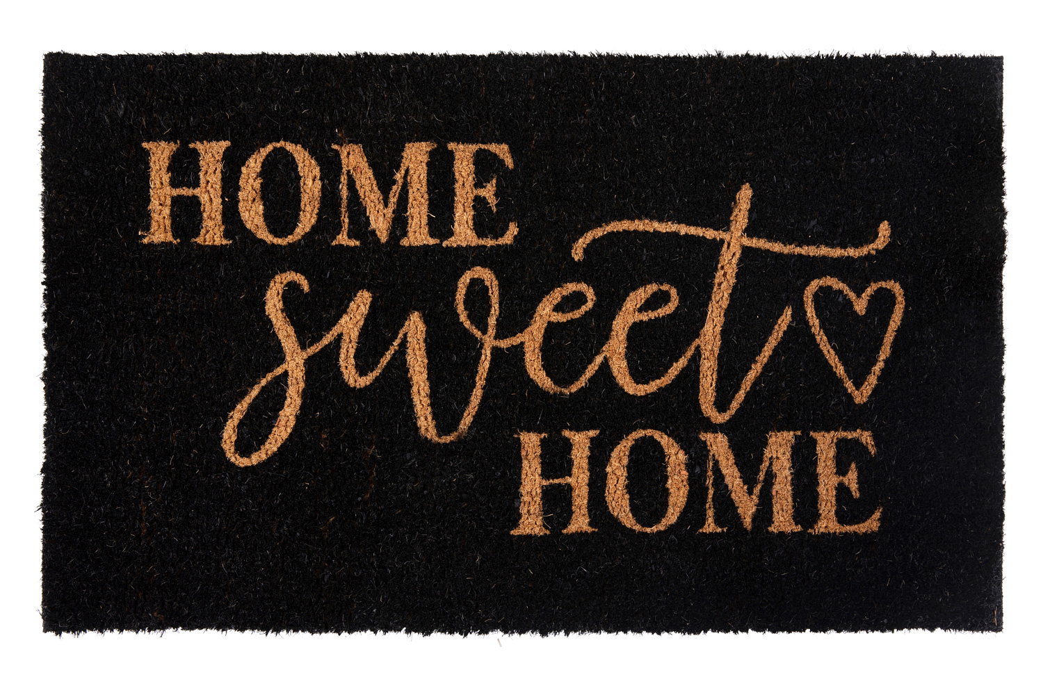 BLNK Harbold Coir Indoor-Outdoor Doormat with Home Sweet Home Message and Non-Slip Backing - Black