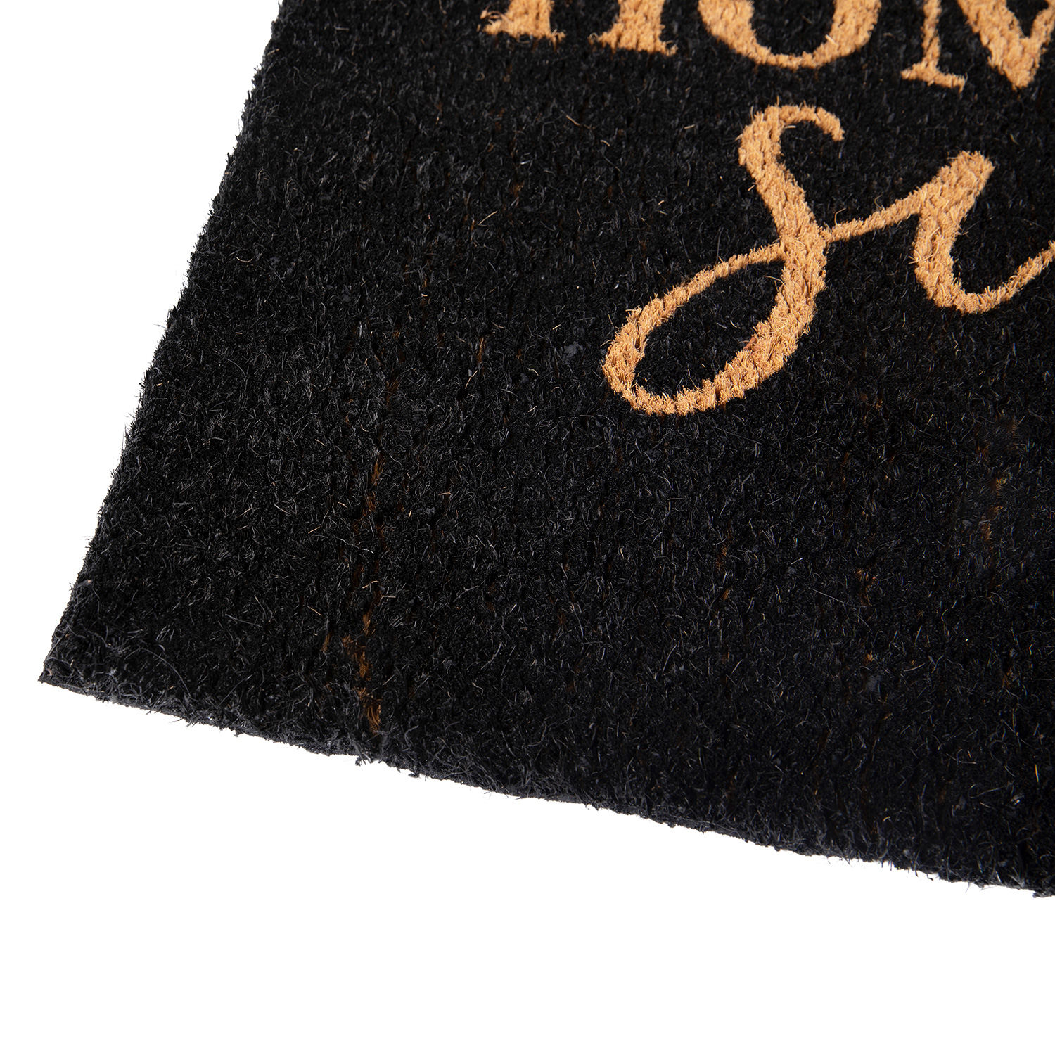 BLNK Harbold Coir Indoor-Outdoor Doormat with Home Sweet Home Message and Non-Slip Backing - Black