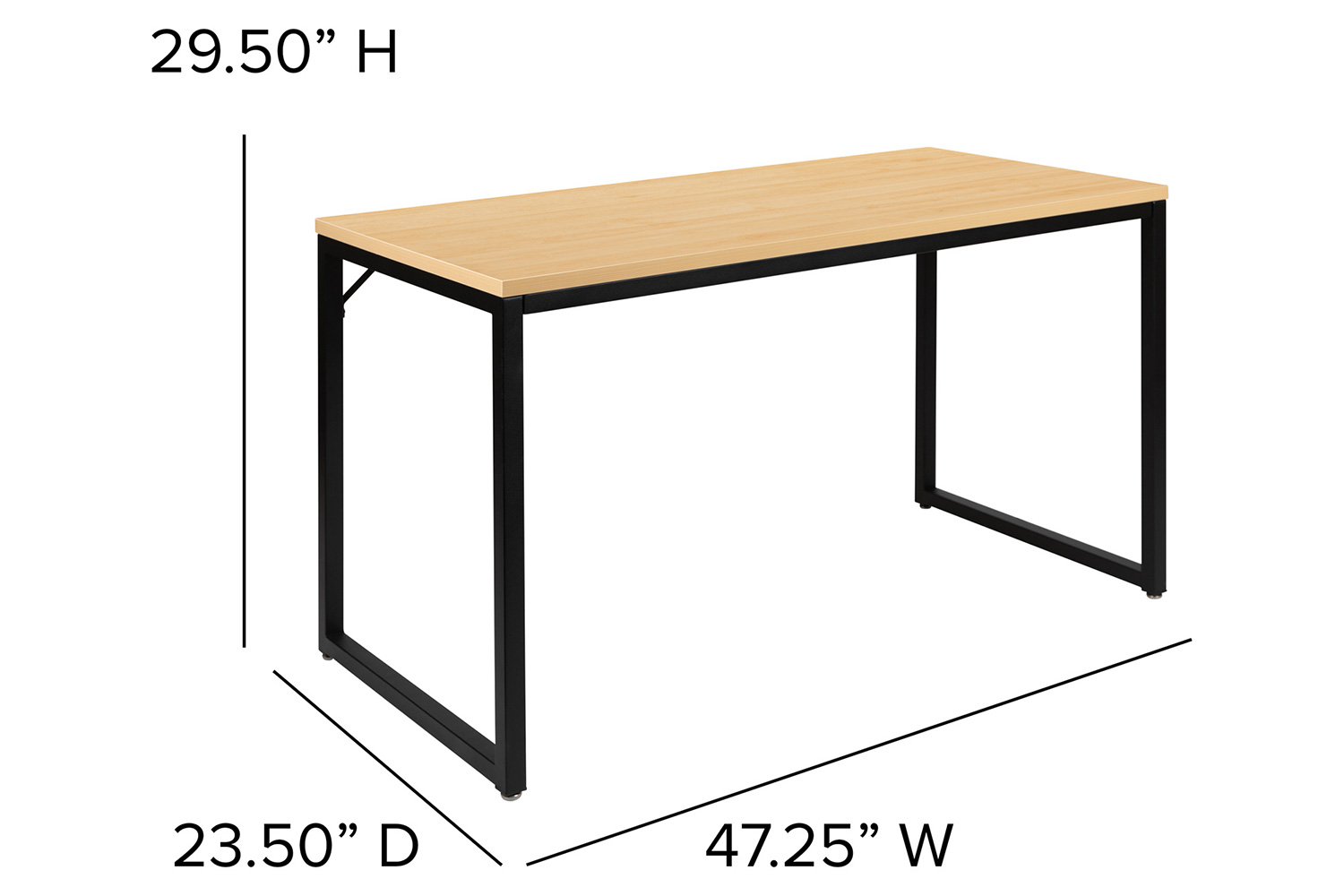 BLNK Tiverton Commercial Industrial Modern Office Computer Desk - Maple/Black