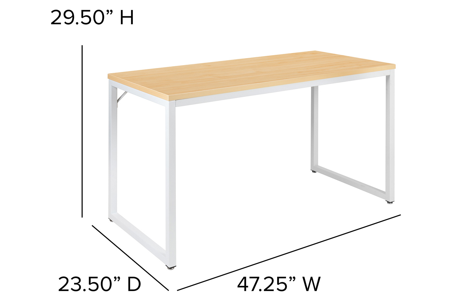 BLNK Tiverton Commercial Industrial Modern Office Computer Desk - Maple/White