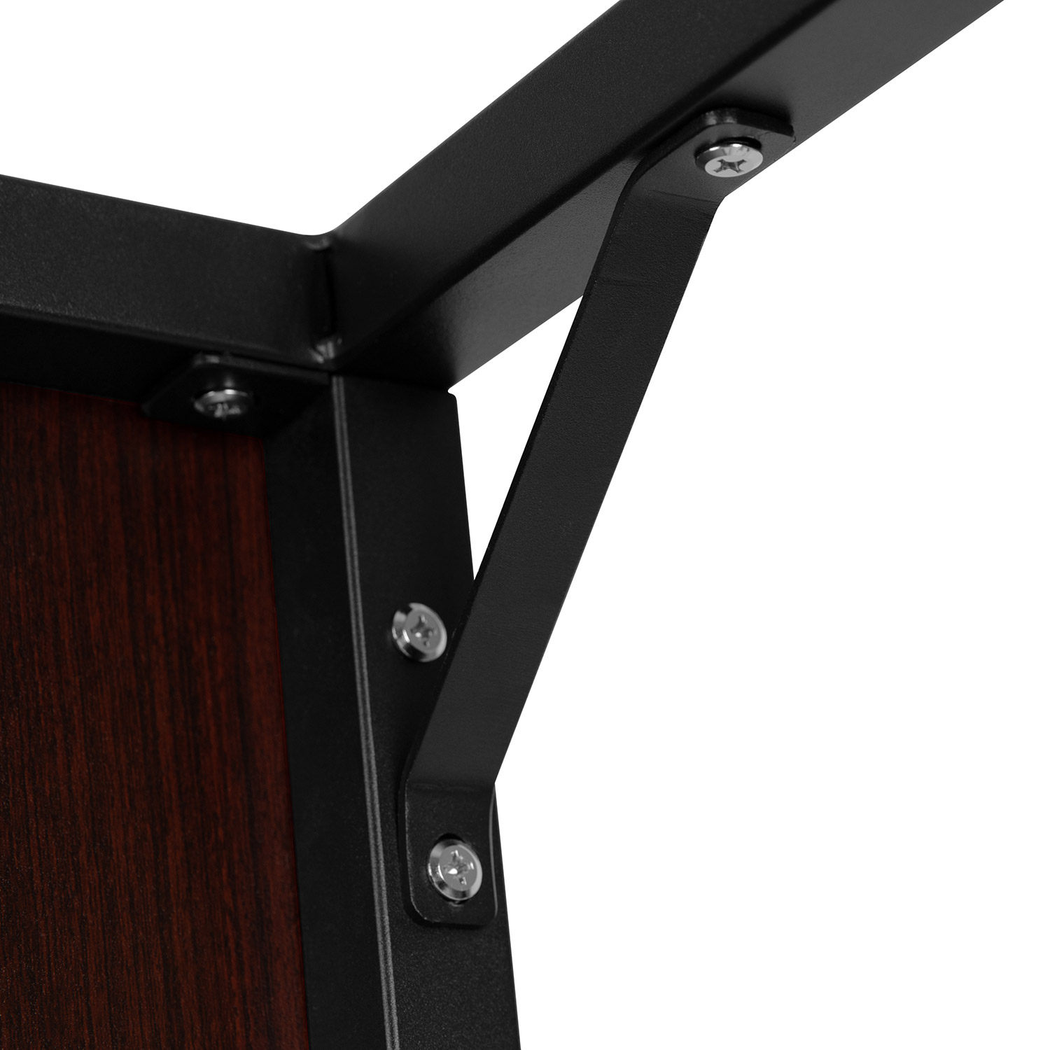 BLNK Tiverton Commercial Industrial Modern Office Computer Desk - Mahogany/Black