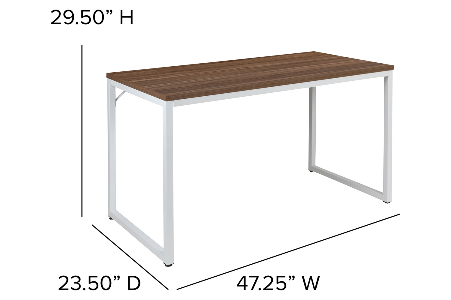 BLNK Tiverton Commercial Industrial Modern Office Computer Desk - Walnut/White