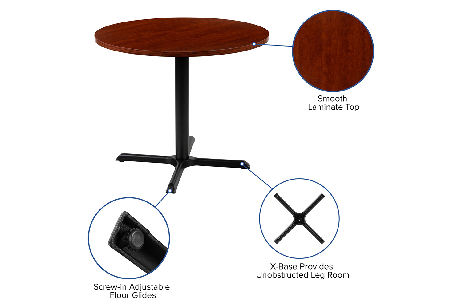 BLNK Chapman Round Multi-Purpose Conference Table - Cherry