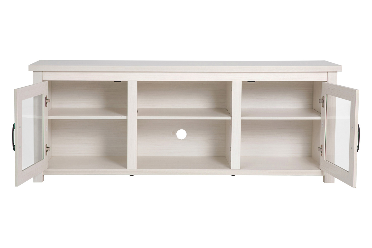 BLNK Sheffield Classic TV Stand up to 80" TVs - Finish with Full Glass Doors - Modern White Wash