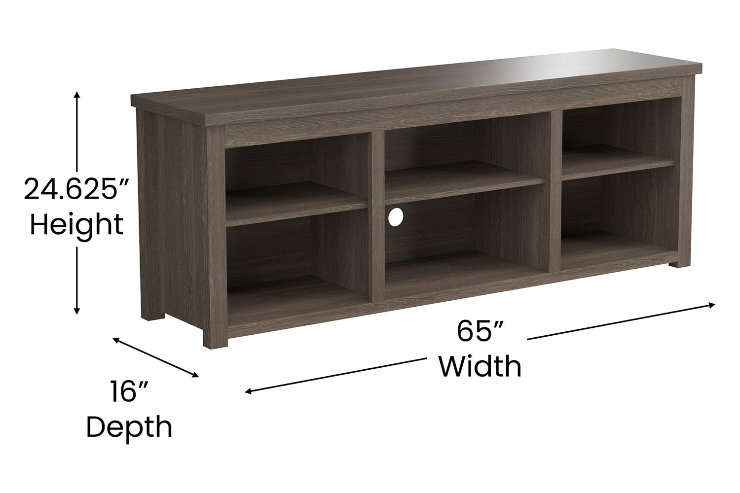 BLNK Kilead Farmhouse Engineered Wood Framed Media Console TV Stand for up to 80" TVs with Open Storage - Modern Espresso