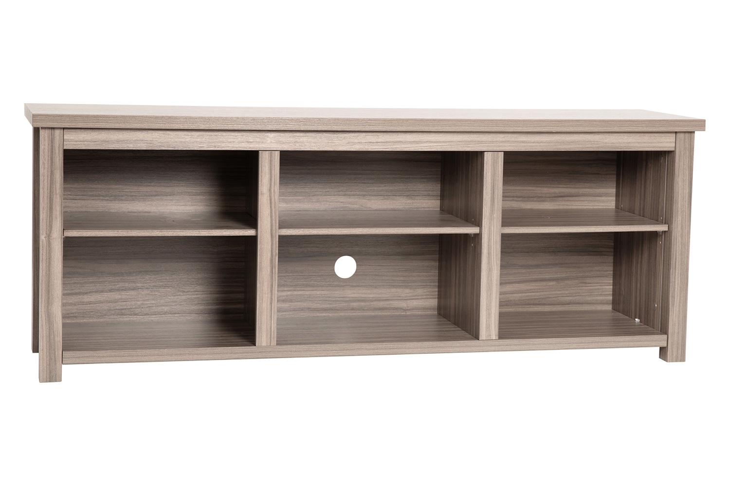 BLNK Kilead Farmhouse Engineered Wood Framed Media Console TV Stand for up to 80" TVs with Open Storage - Gray Wash Oak