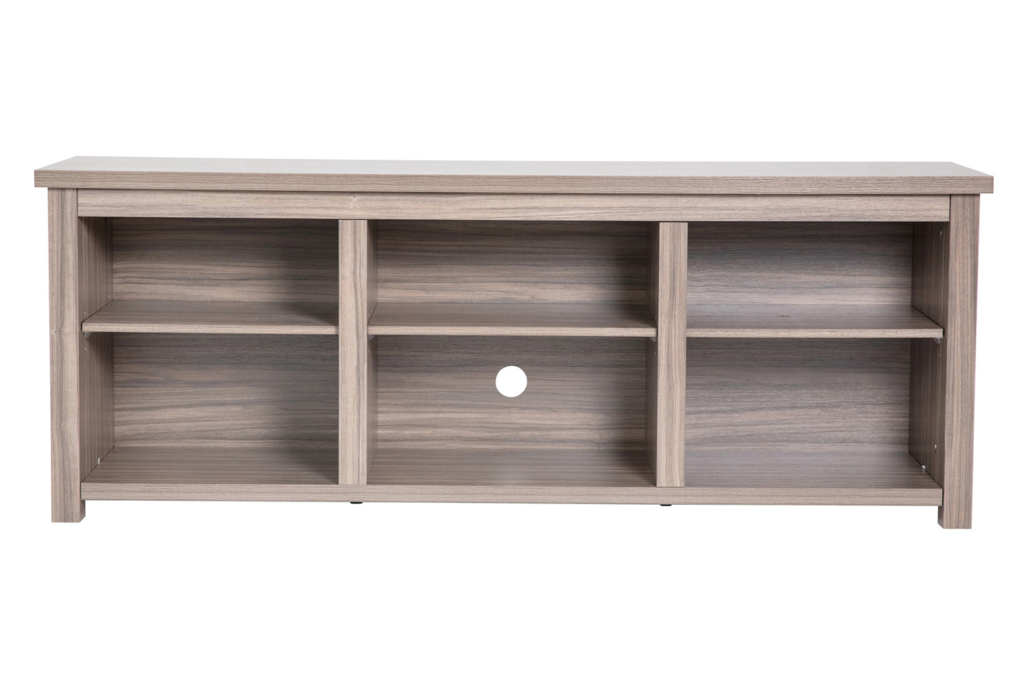 BLNK Kilead Farmhouse Engineered Wood Framed Media Console TV Stand for up to 80" TVs with Open Storage - Gray Wash Oak