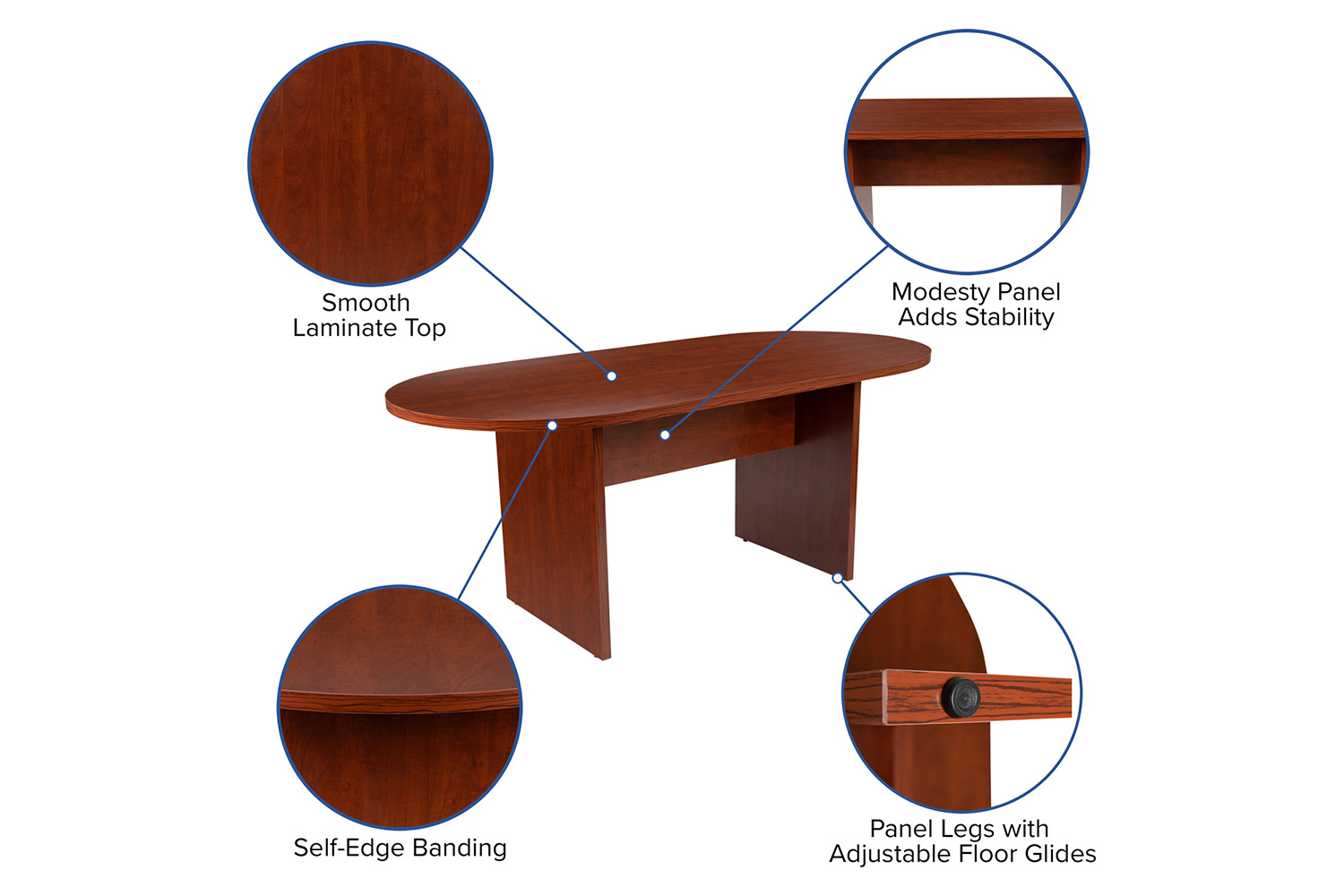 BLNK™ Jones Oval Conference Table - Cherry