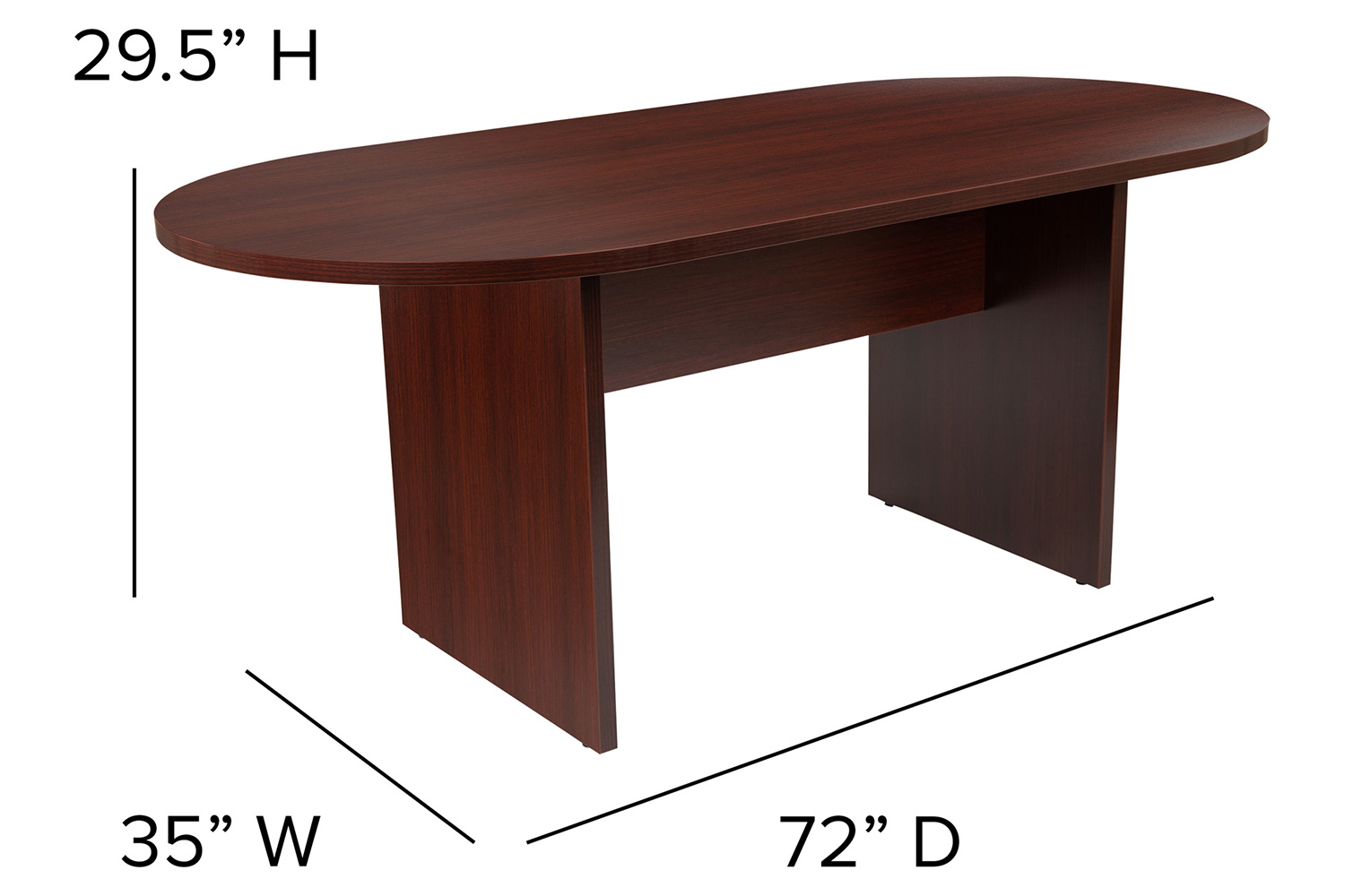 BLNK Jones Oval Conference Table - Mahogany