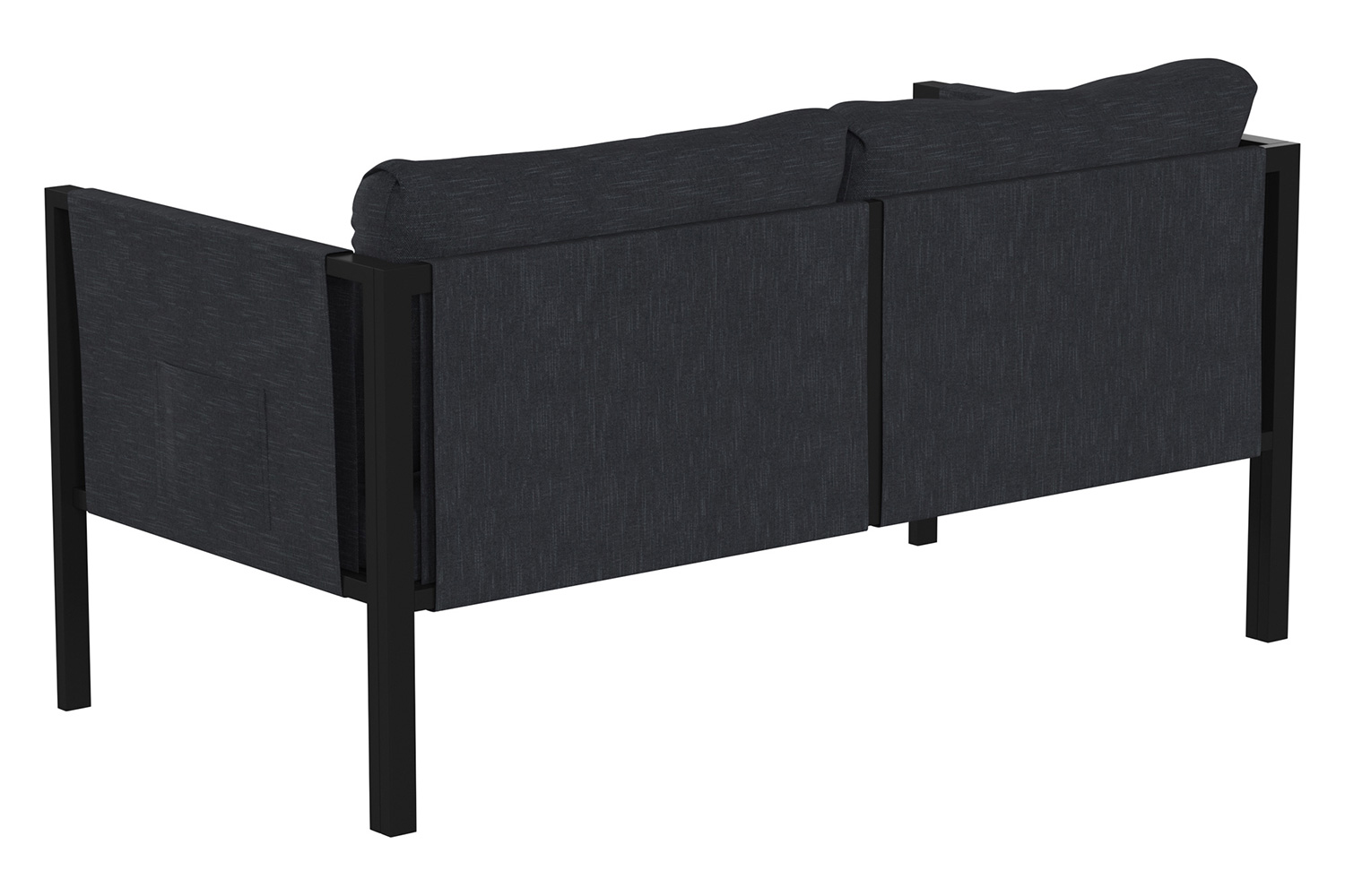 BLNK Lea Indoor-Outdoor Loveseat with Cushions - Charcoal