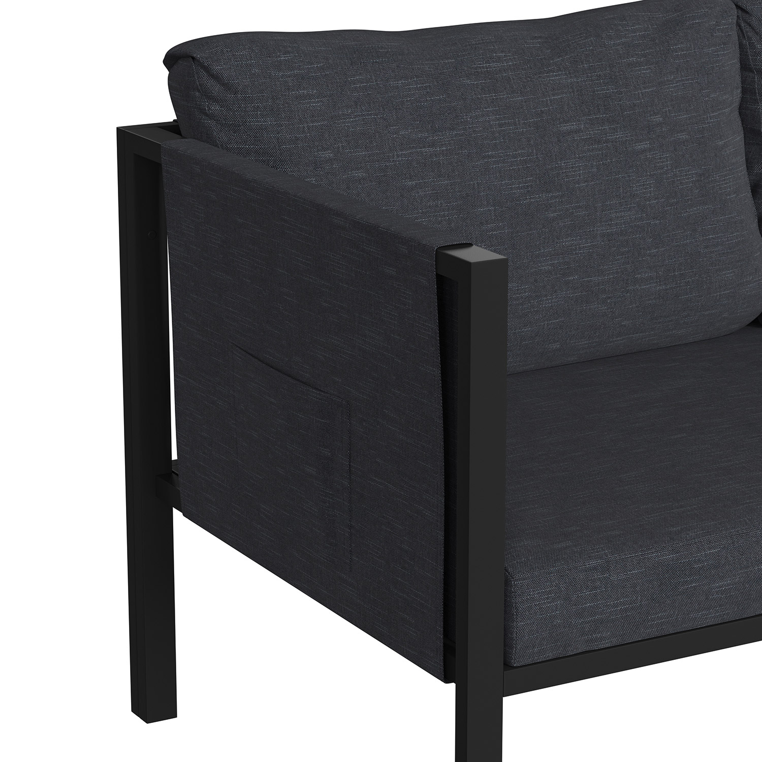 BLNK Lea Indoor-Outdoor Loveseat with Cushions - Charcoal