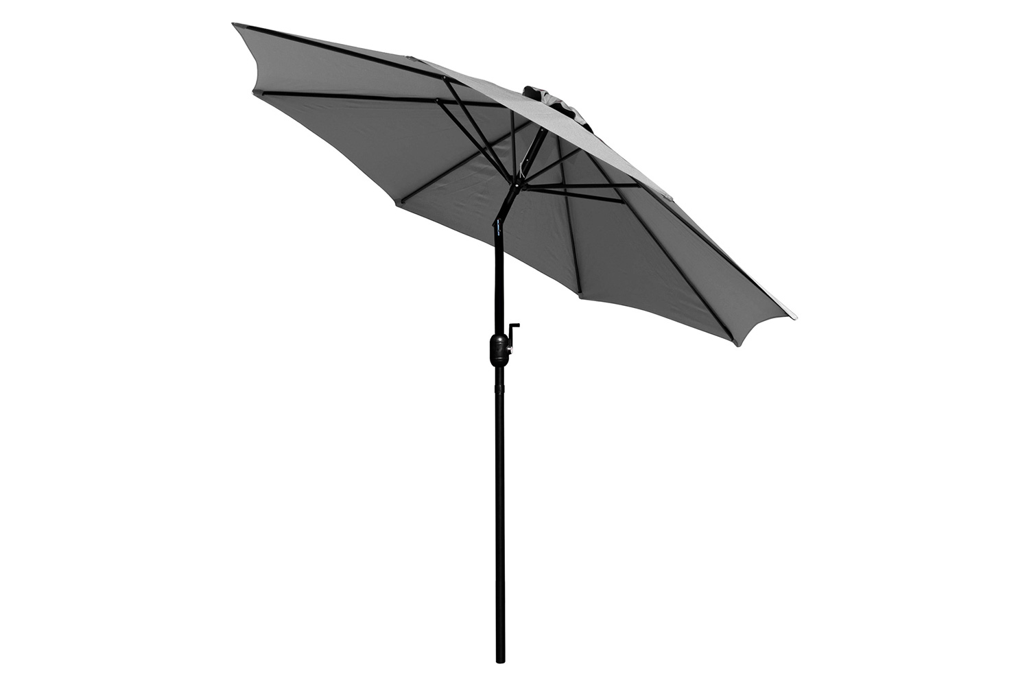 BLNK Sunny Round Umbrella with Crank and Tilt Function and Standing Umbrella Base - Gray