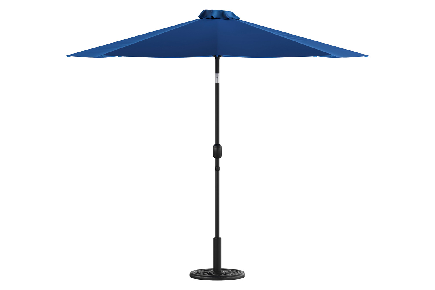 BLNK™ Sunny Round Umbrella with Crank and Tilt Function and Standing Umbrella Base - Navy