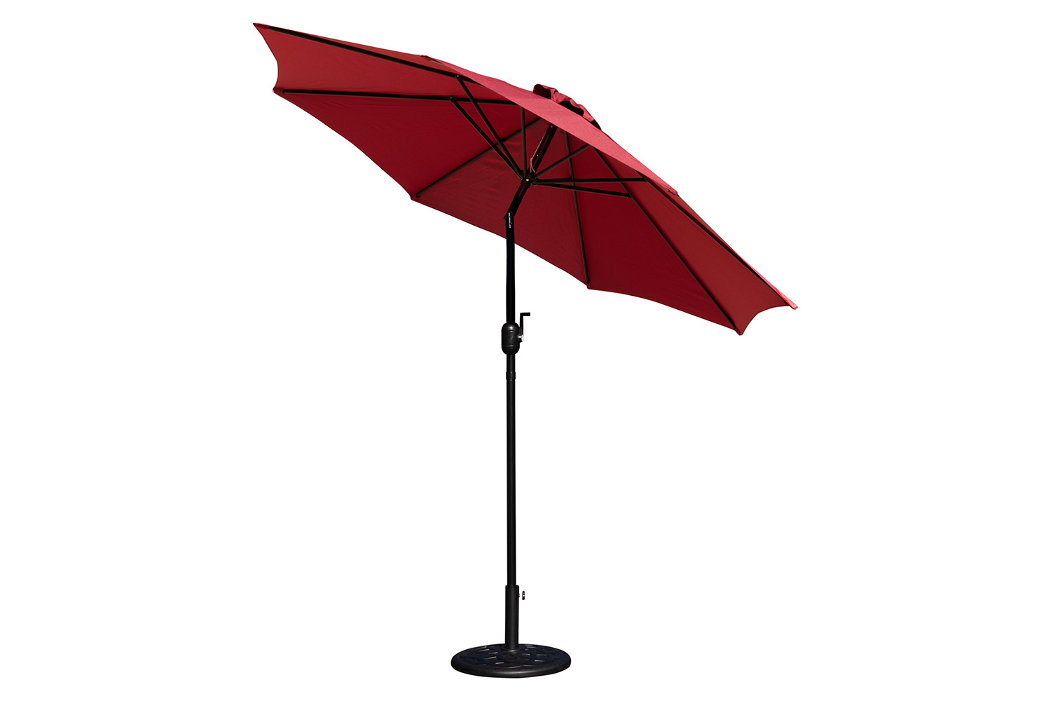 BLNK Kona Round Umbrella with Crank and Tilt Function and Standing Umbrella Base - Red