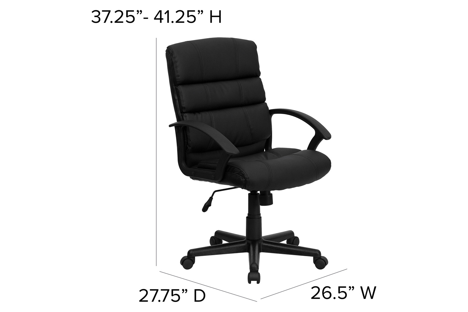 BLNK - Lane LeatherSoft Mid-Back Swivel Task Office Chair with Arms