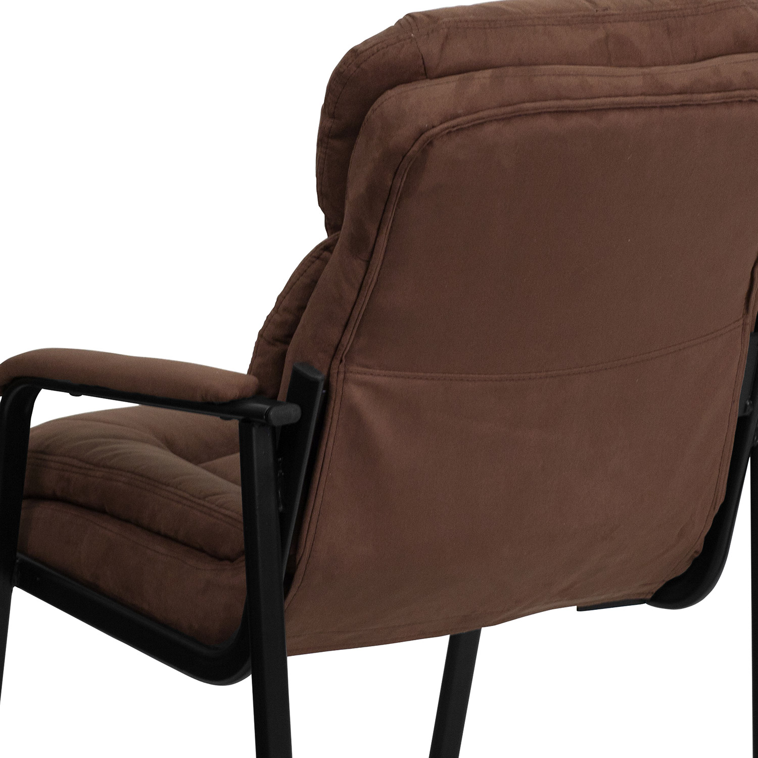 BLNK™ Isla Microfiber Executive Side Reception Chair with Lumbar Support and Sled Base - Brown