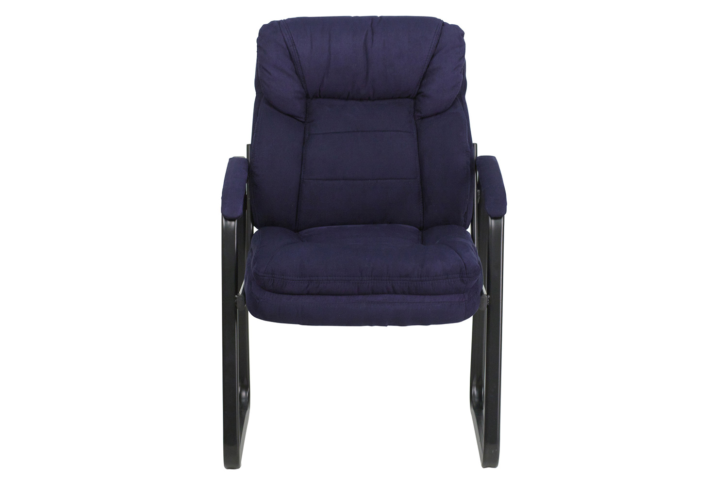 BLNK™ Isla Microfiber Executive Side Reception Chair with Lumbar Support and Sled Base - Navy