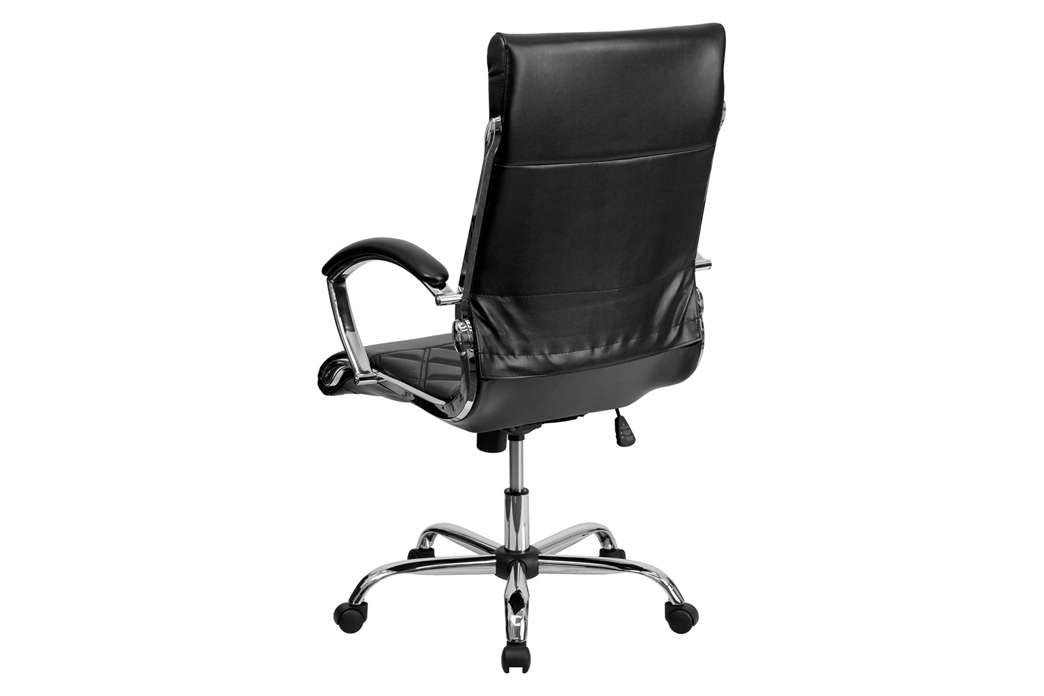 BLNK Merideth LeatherSoft High-Back Designer Quilted Executive Swivel Office Chair with Chrome Base and Arms - Black