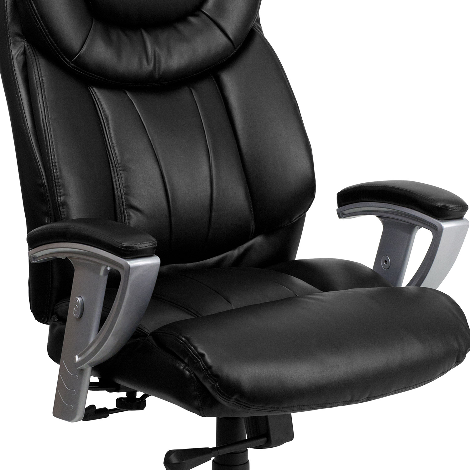 BLNK - HERCULES Series LeatherSoft Executive Ergonomic Office Chair with Silver Adjustable Arms