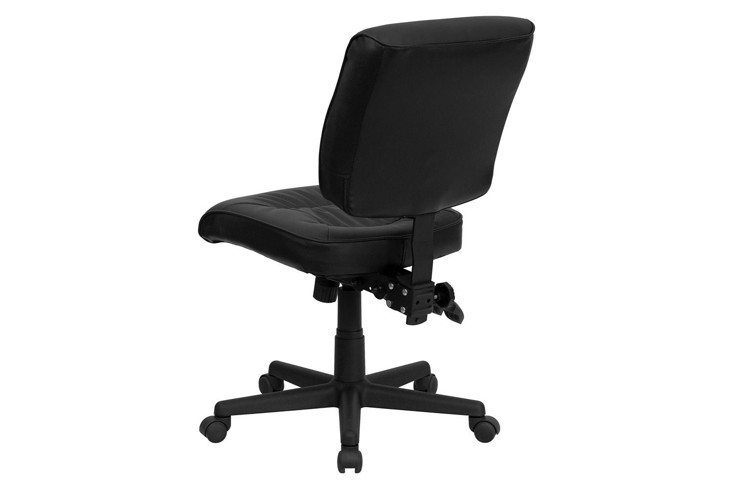 BLNK Cole LeatherSoft Mid-Back Black Multifunction Swivel Ergonomic Task Office Chair