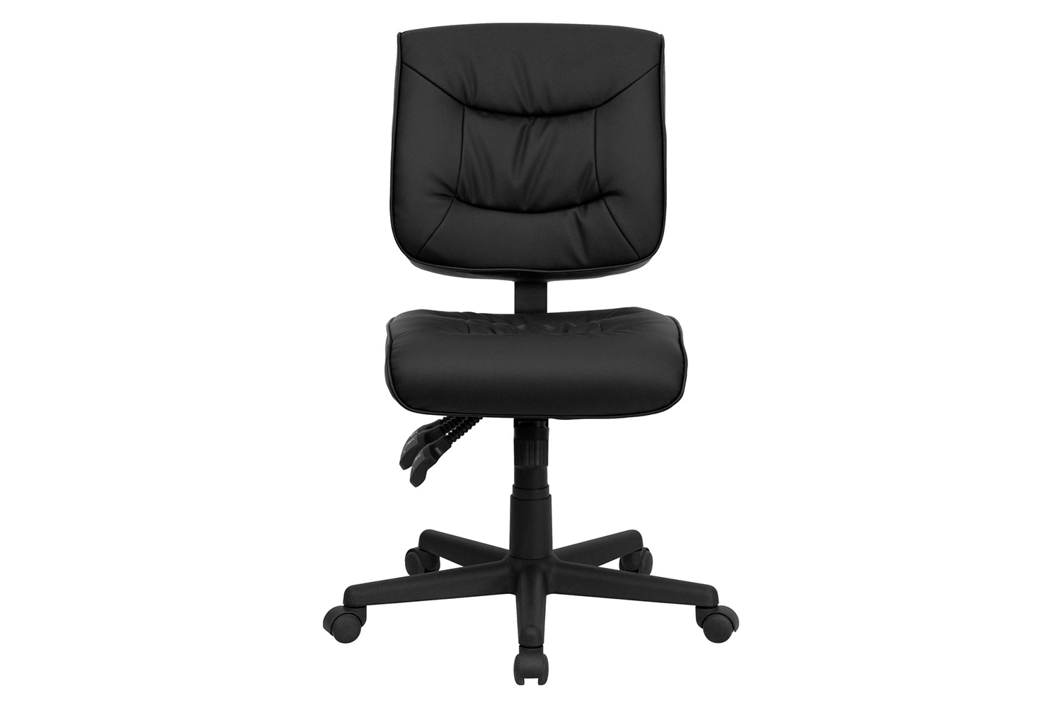 BLNK Cole LeatherSoft Mid-Back Black Multifunction Swivel Ergonomic Task Office Chair