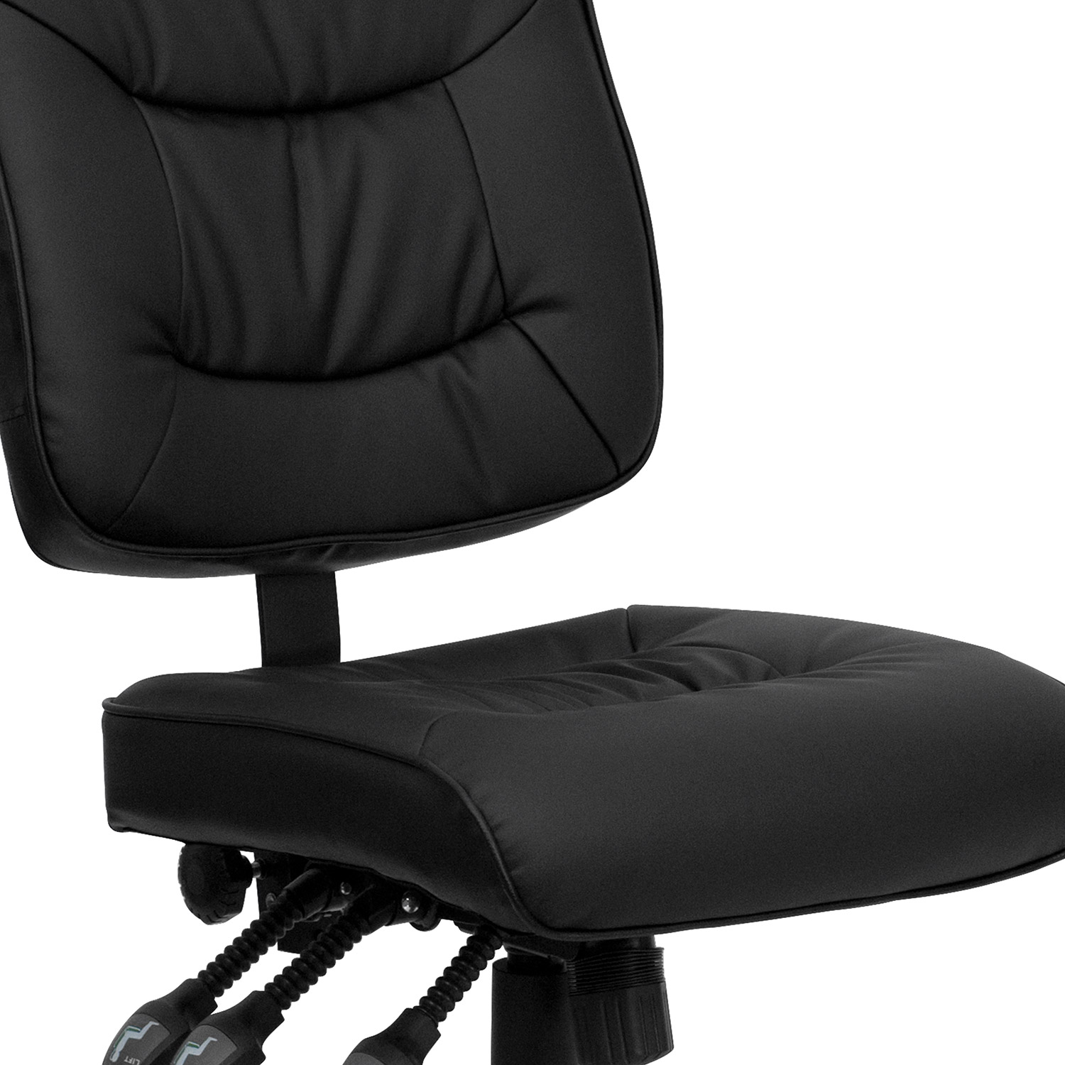 BLNK Cole LeatherSoft Mid-Back Black Multifunction Swivel Ergonomic Task Office Chair